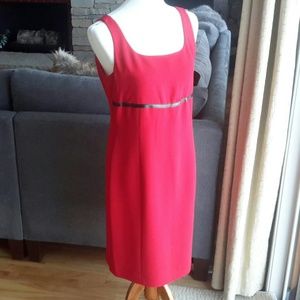 Casual Corner Lined Red Sheath Dress